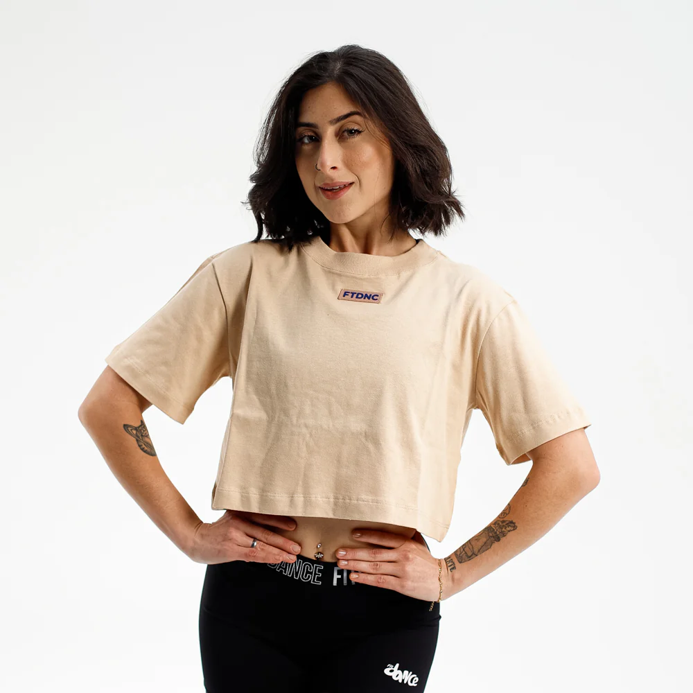 CAMISETA CROPPED MALHÃO FTDNC BEGE - Image 7