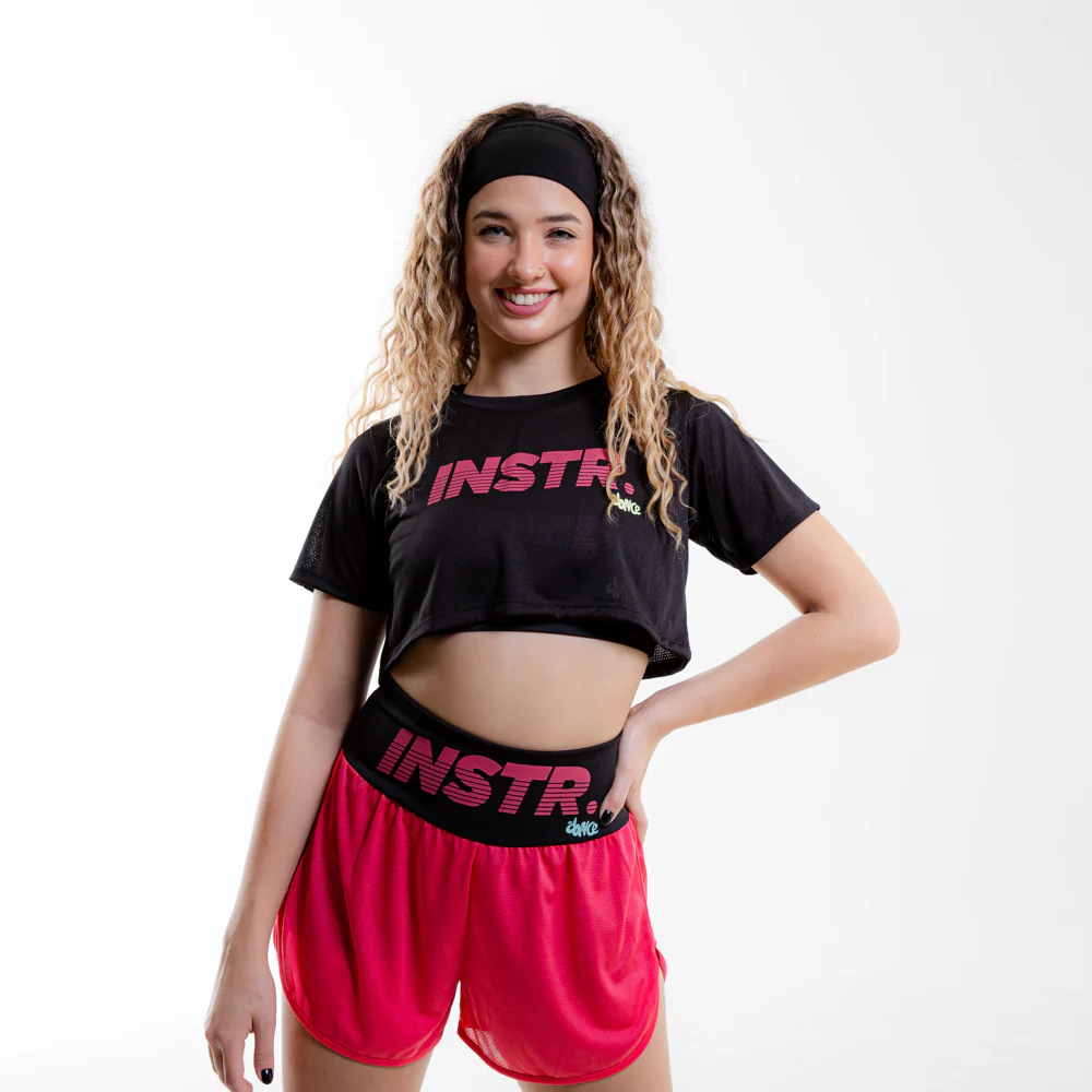 CROPPED FITDANCE INSTRUCTOR PRETO EST ROSA - Image 6