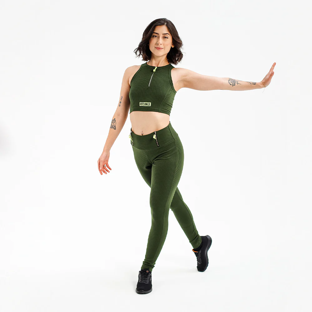 TOP CROPPED ZÍPER FITDANCE PL VERDE - Image 5